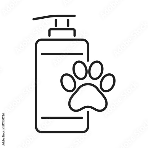 Pet Care Shampoo Line Icon