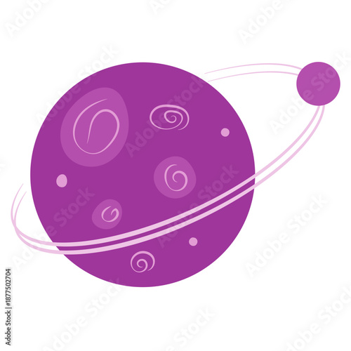 Purple Planet Moon Illustration