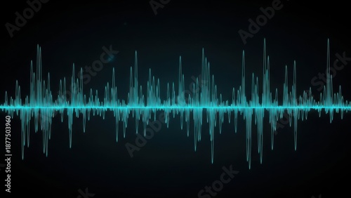 Blue audio waveform on dark background