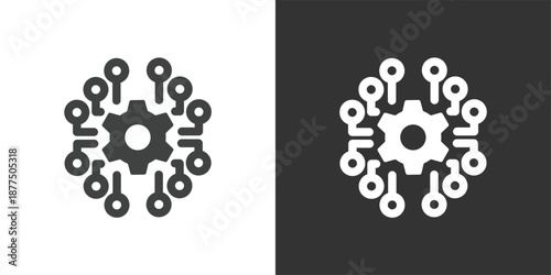 Central Control Network icon. Solid glyph series icon