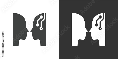 Human-Machine Interaction icon. Solid glyph series icon