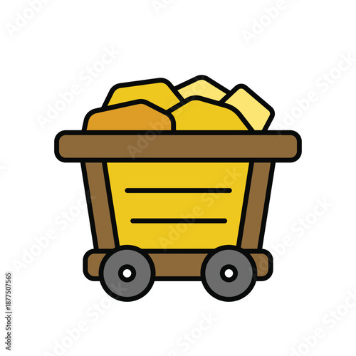 Gold Ore Mine Cart Icon