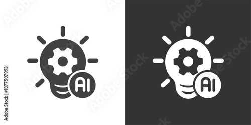 AI Idea Innovation icon. Solid glyph series icon