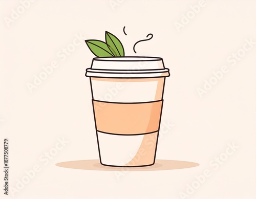 Minimal Line Art Drink Illustration with Clean Outline