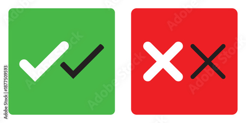 Check mark and cross mark icons