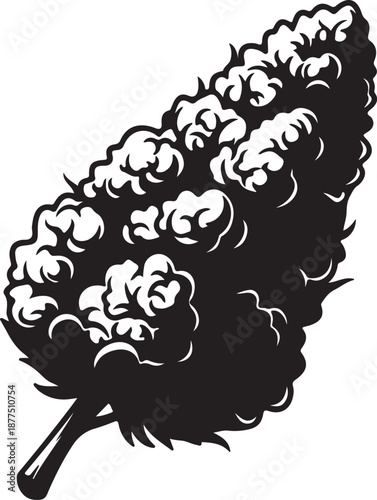 Black and Green Cannabis Leaf . Logo Design