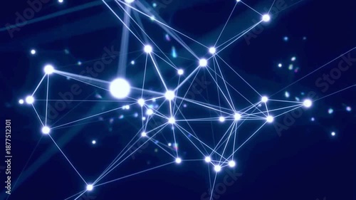 Digital Network Connections in Abstract on a Blue Background