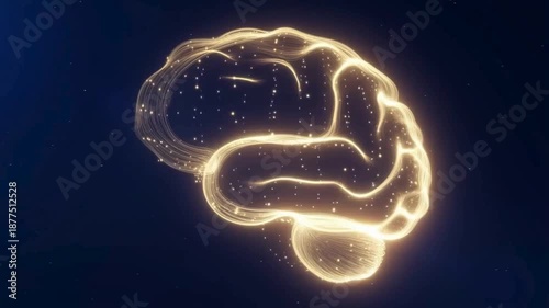 Human Brain in Glowing Abstract on a Dark Background