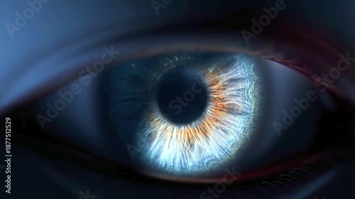 Human Eye in Extreme Close-Up with Detailed Iris