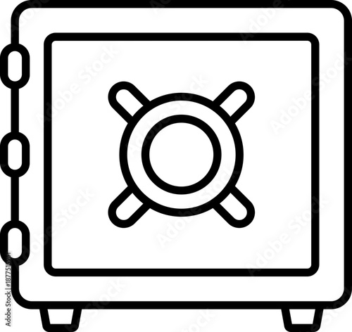 Black safe box icon - outline