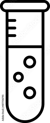 Black test tube icon - outline