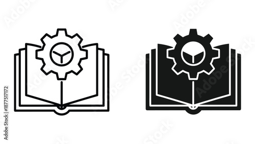 Book with gear icon representing technical knowledge