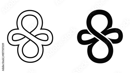 Simple black and white celtic knot logo design