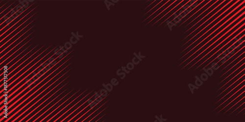 Red diagonal straight line background. Abstract dark striped gradient wallpaper. Red slanted stripes backdrop for flyer, banner, poster, presentation. Masculine linear game or sport texture. Vector