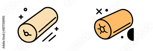 Vector illustration of two logs showing different textures and designs