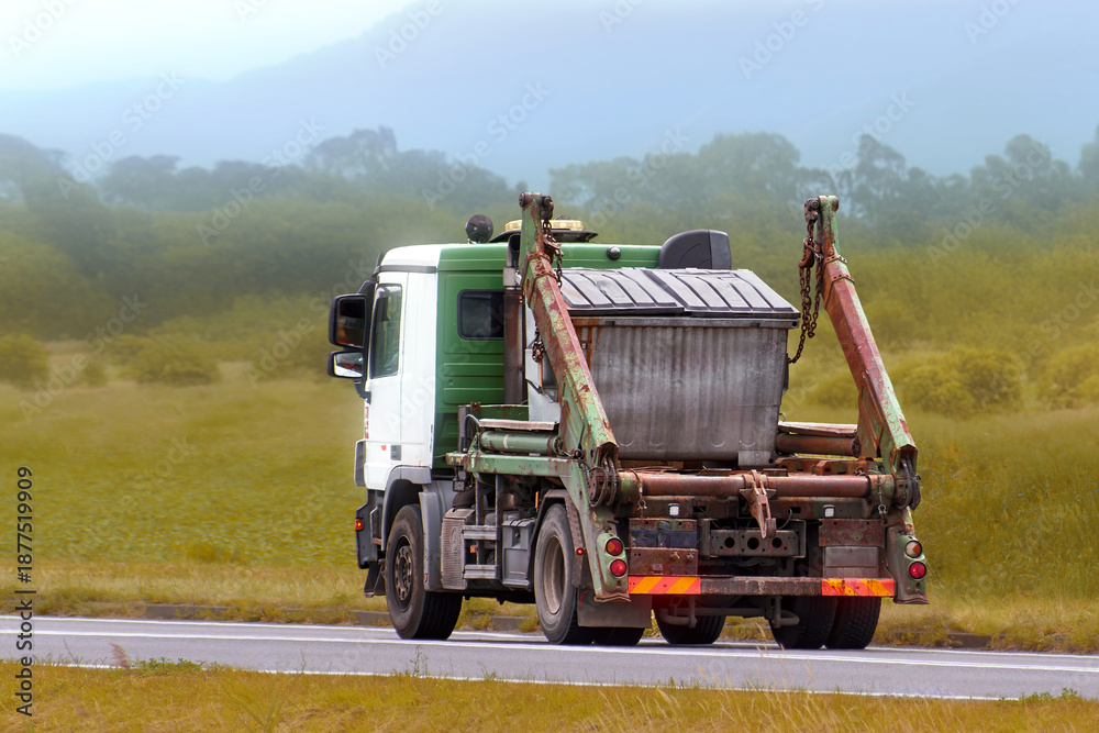 Fototapeta premium Public utility vehicle servicing remote areas