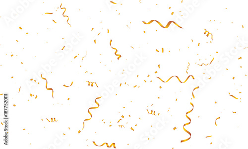 Festive anniversary gold ribbons confetti vector background