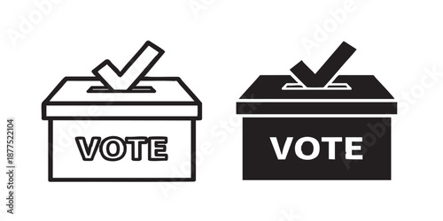 Vote vector icon, election and ballot paper symbol, democratic sign, outline and filled style, isolated on transparent background