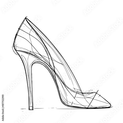 Elegant High Heels: Clean Minimalist Line Art | Clean, isolated vector art for creative projects.