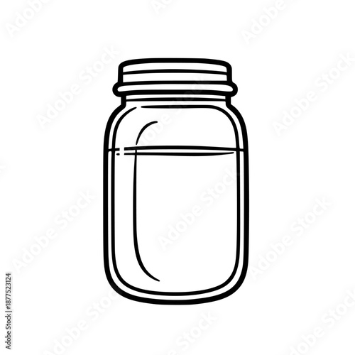 Amber honey mason jar, waiting fermentation process begin | Clean, isolated vector art for creative projects.