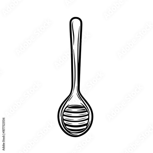 Classic Solitude: Single Spoon | Clean, isolated vector art for creative projects.