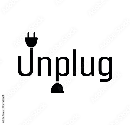 unplug icon on white background