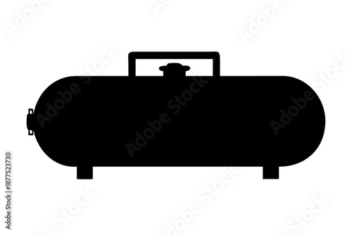 Propane Gas Cylinder Silhouette Vector Icon for Cooking and Industrial Fuel
