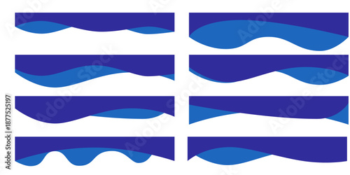 Vector divider collection with curve lines, simple borders and abstract wave elements for web pages, banners, app headers and clean modern business layouts.