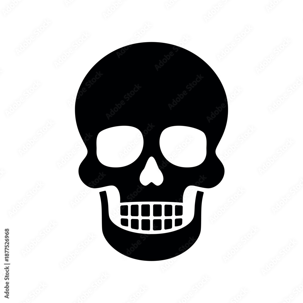 Fototapeta premium Human skull silhouette icon. Vector illustration