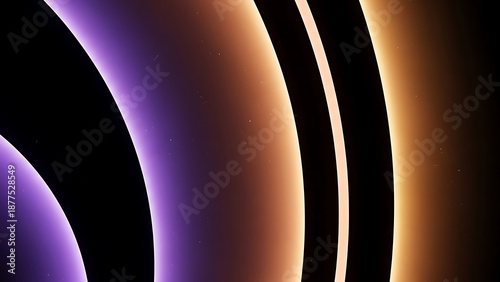 Abstract Glowing Purple and Gold Curved Light Lines Background