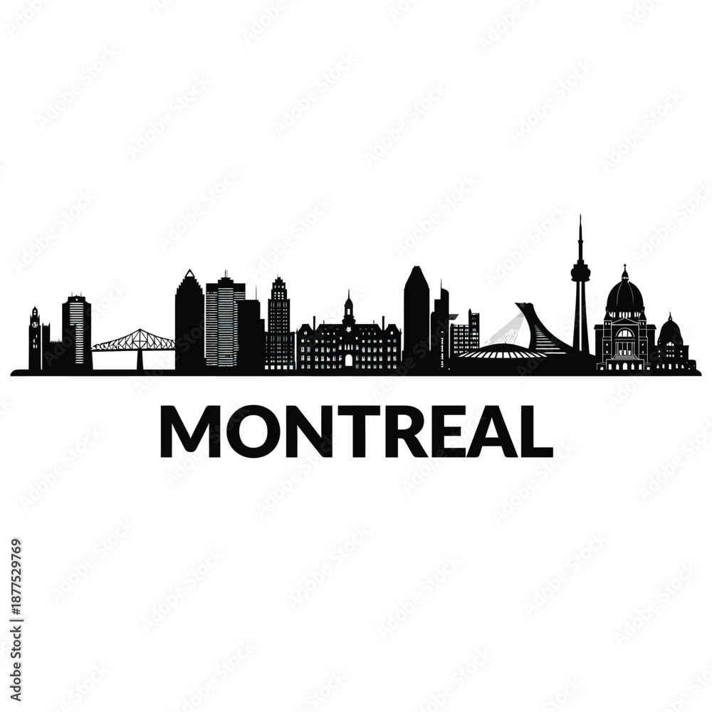 Obraz premium montreal city skyline with buildings and bridge