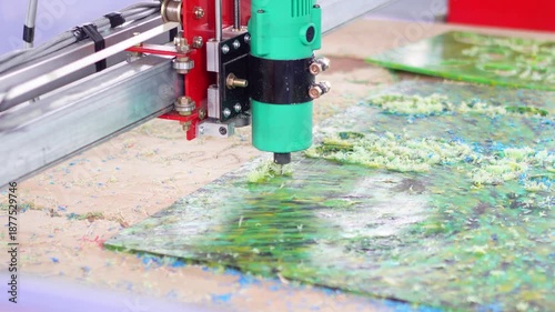 A CNC machine operating in an industrial workshop, performing precise automated cutting and manufacturing processes.