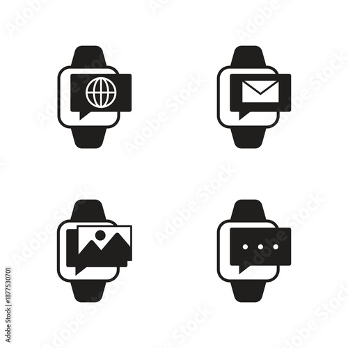 Smartwatch internet message solid set