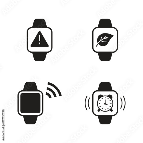 Smartwatch utility alert solid set