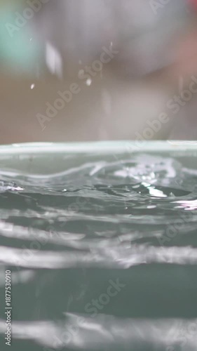Clear water droplets captured in detail, symbolizing freshness, purity, and natural moisture.