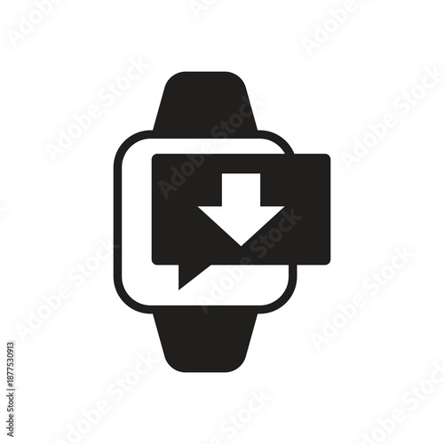 Smartwatch download message solid icon