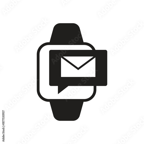 Smartwatch email inbox solid icon