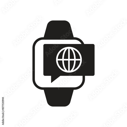 Smartwatch web globe solid icon