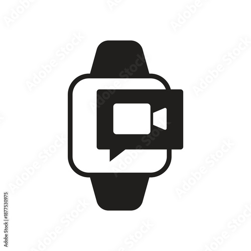 Smartwatch video camera solid icon