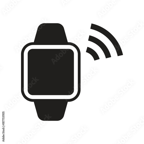 Smartwatch wireless wave solid icon