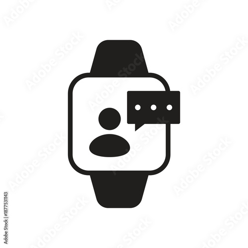 Smartwatch profile message solid icon