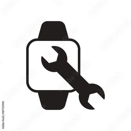 Smartwatch wrench repair solid icon