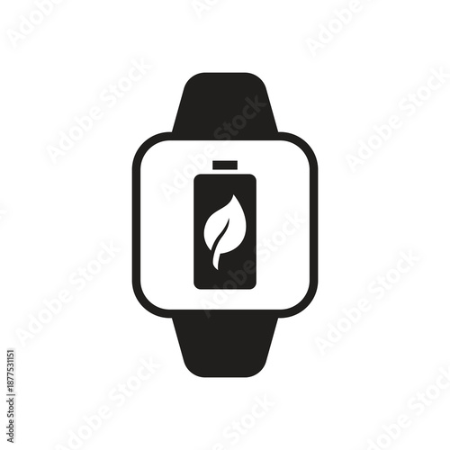 Smartwatch eco battery solid icon