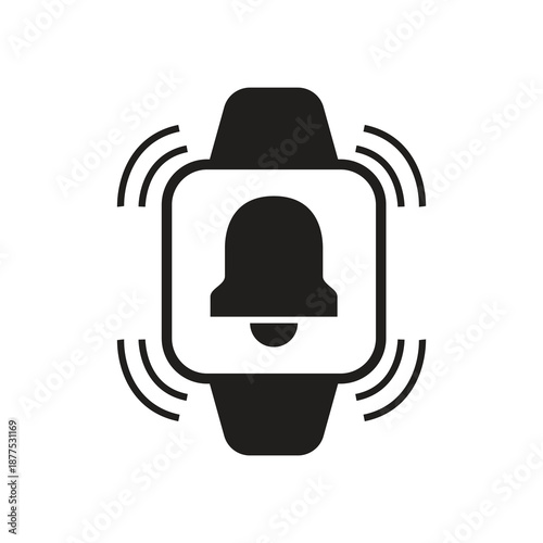 Smartwatch ringing bell solid icon