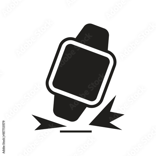 Smartwatch impact crash solid icon