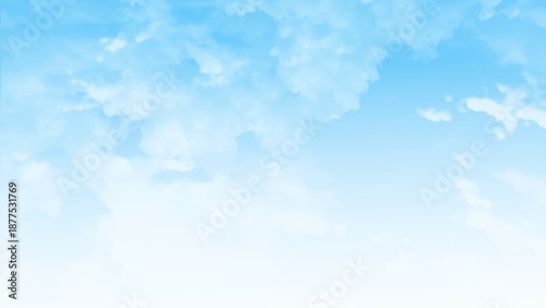 Blue sky with cloud closeup. A clear blue sky adorned with fluffy white clouds, capturing the essence of a calm and serene day. Ideal for backgrounds or relaxation-themed projects.