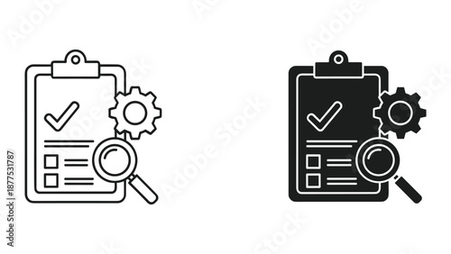 Checklist Inspection Vector Icons - Quality Control Symbols