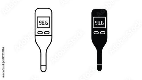 Digital Thermometer Vector Illustration for Medical Use