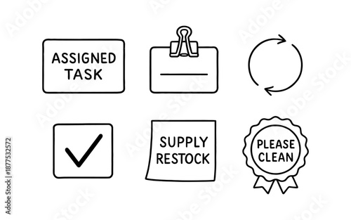 Simple line icons for business tasks and reminders