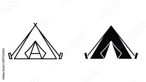 Tent Logo Design Vector Illustration